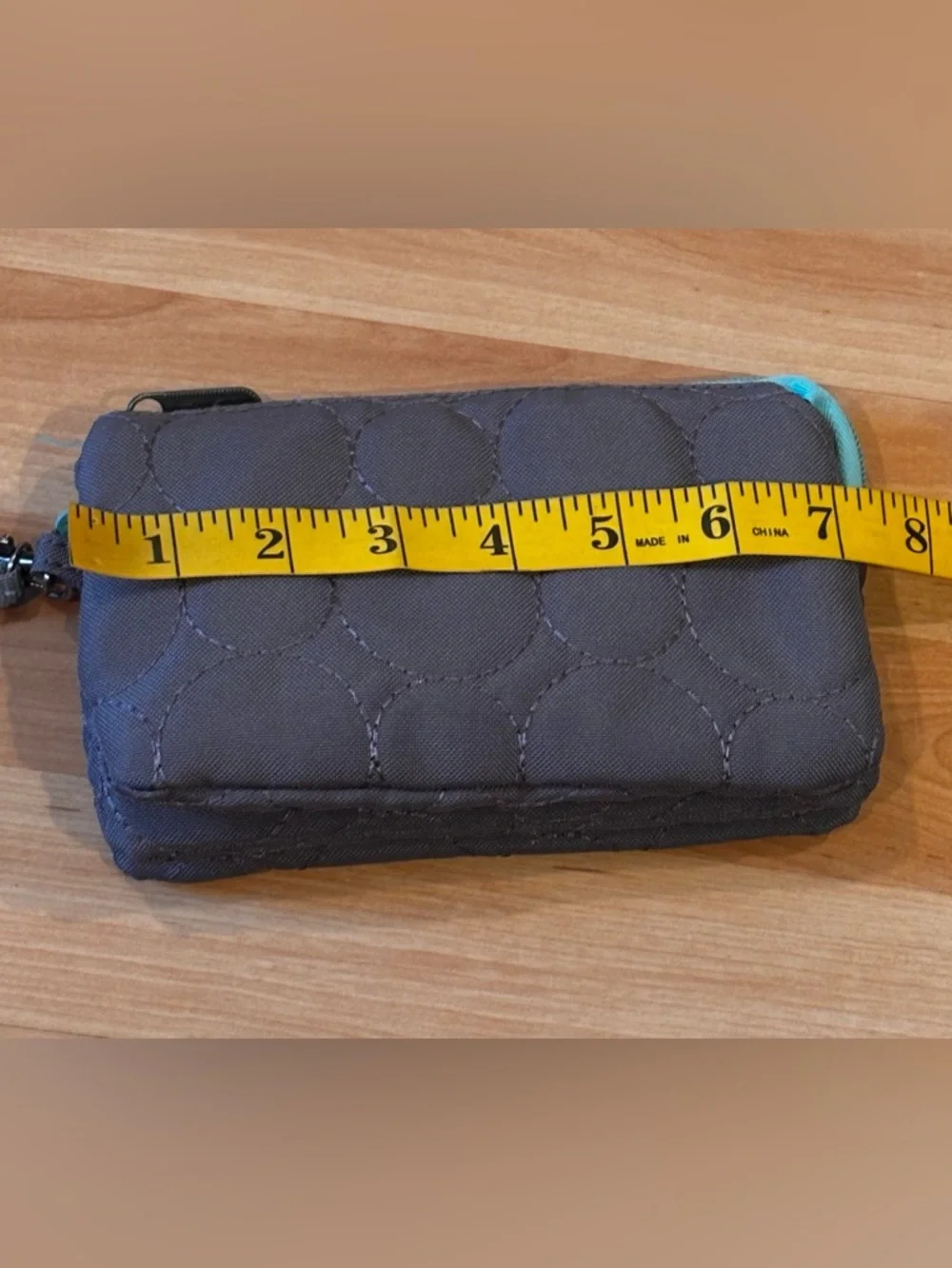 Thirty-one‎ Gray with Teal Interior Wristlet